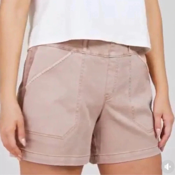 Spanx 6" tummy control stretch casual twill mauve pull on shorts NWT - Picture 4 of 9